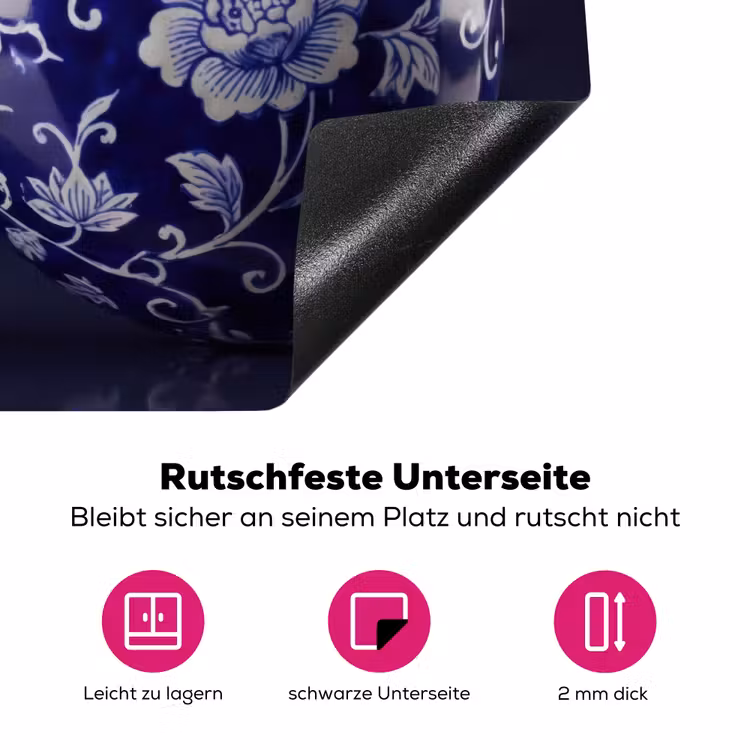 Porselein- Kersen - Delfts - Blauw Inductie beschermer vinyl 3mm klein -zzzzzzz-lf-onderkant