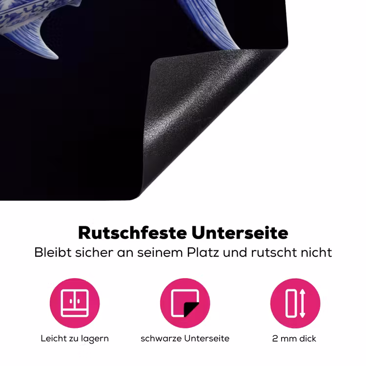Porselein - Tonijn - Delfts - Blauw Inductie beschermer vinyl 3mm klein -zzzzzzz-lf-onderkant