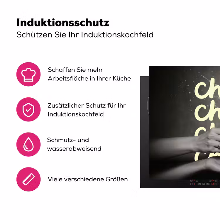 Cheers - Wijn - Zwart - Wit Inductie beschermer vinyl 3mm klein -zzzzzzz-lf-ups