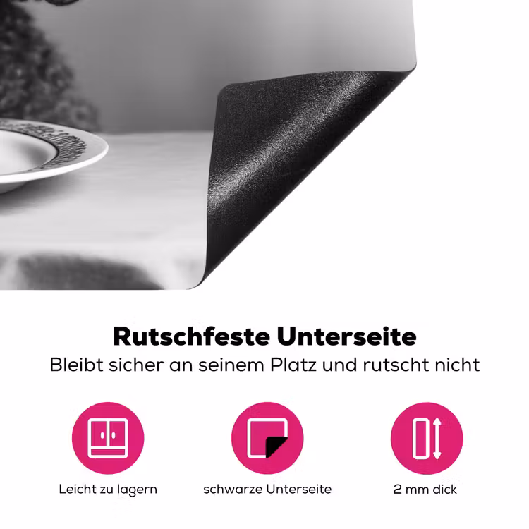 Poedel - Hond - Zwart - Wit - Schattig - Pasta Inductie beschermer vinyl 3mm klein -zzzzzzz-lf-onderkant