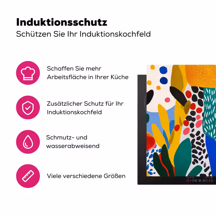 Stippen - Vormen - Modern - Kleuren Inductie beschermer vinyl 3mm klein -zzzzzzz-lf-ups