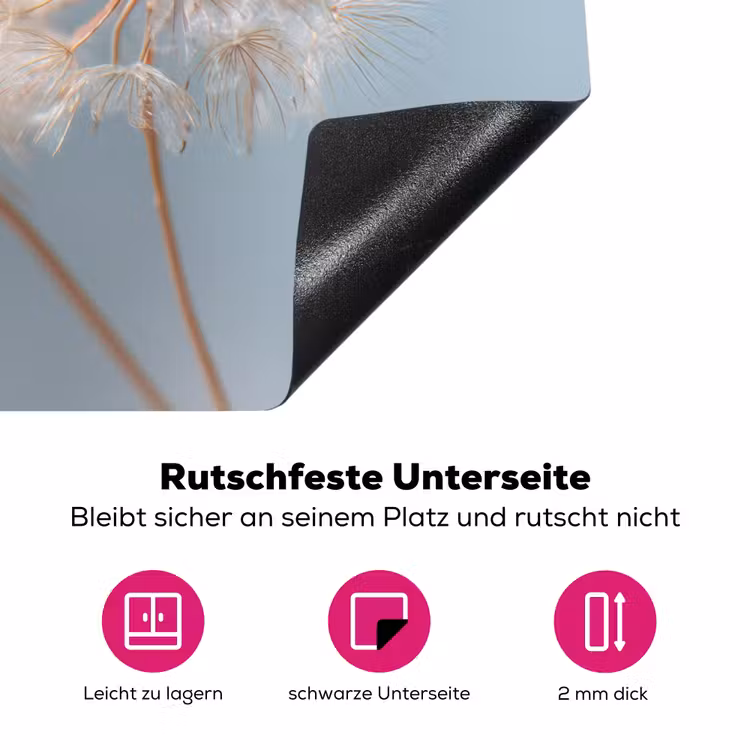 Paardenbloemen - Pluisjes - Wit Inductie beschermer vinyl 3mm klein -zzzzzzz-lf-onderkant