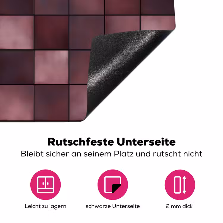 Vierkant - Tegel - Patroon - Paars Inductie beschermer vinyl 3mm klein 276 -zzzzzzz-lf-onderkant
