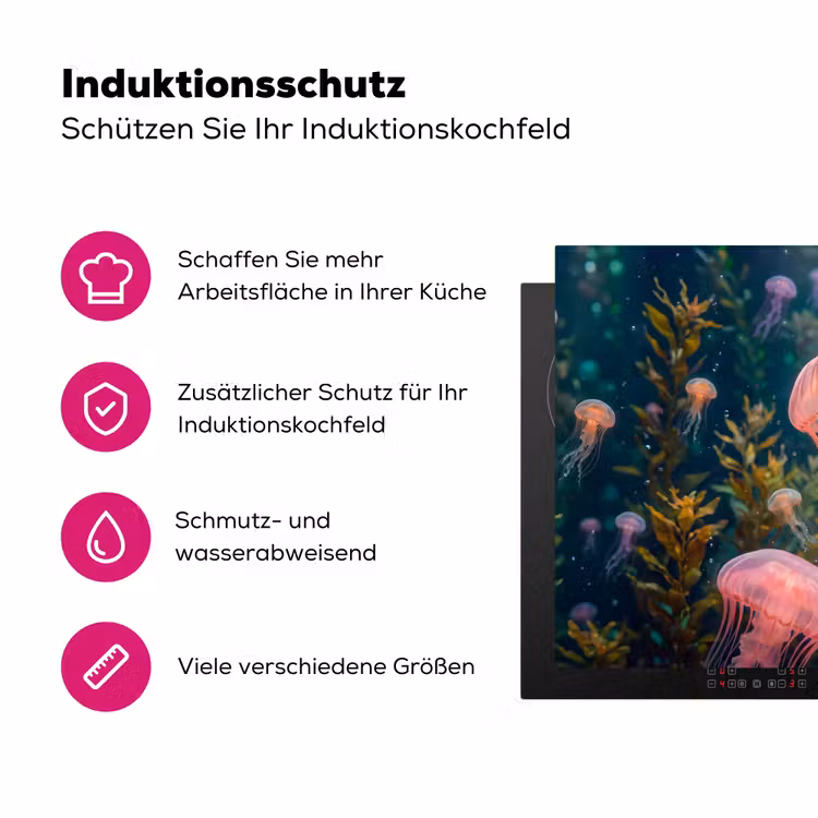 Kwal - Roze - Onderwater - Zeeleven - Dieren Inductie beschermer vinyl 3mm klein -zzzzzzz-lf-ups