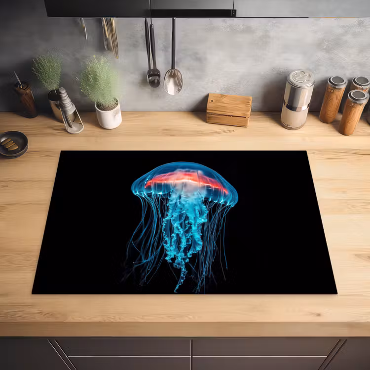 Kwal - Tentakels - Blauw - Licht Inductie beschermer vinyl 3mm klein -sfeer5