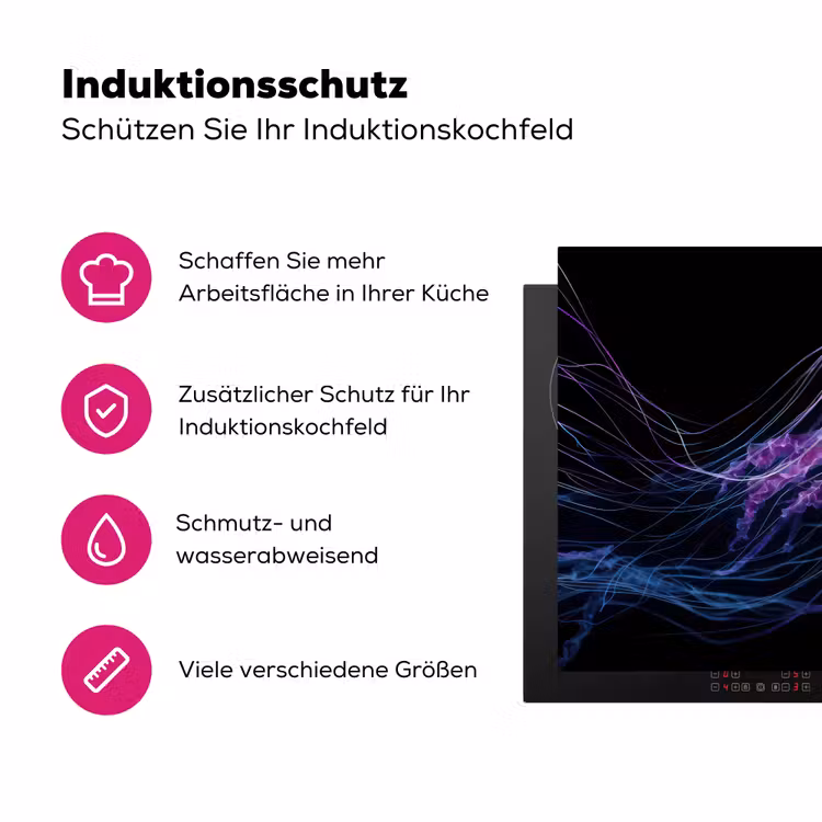 Kwal - Doorzichtig - Roze - Tentakels Inductie beschermer vinyl 3mm klein -zzzzzzz-lf-ups