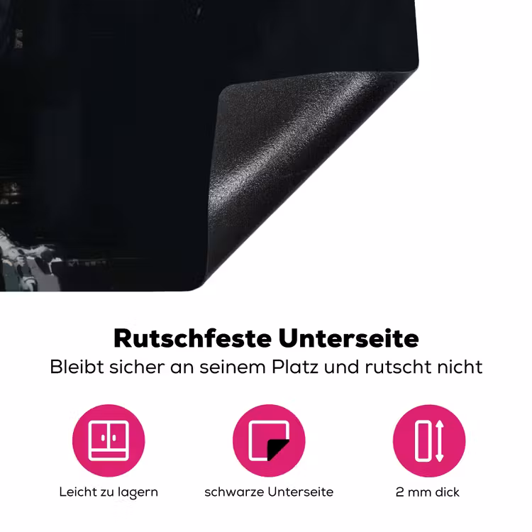Raaf - Vogels - Zwart Inductie beschermer vinyl 3mm klein -zzzzzzz-lf-onderkant