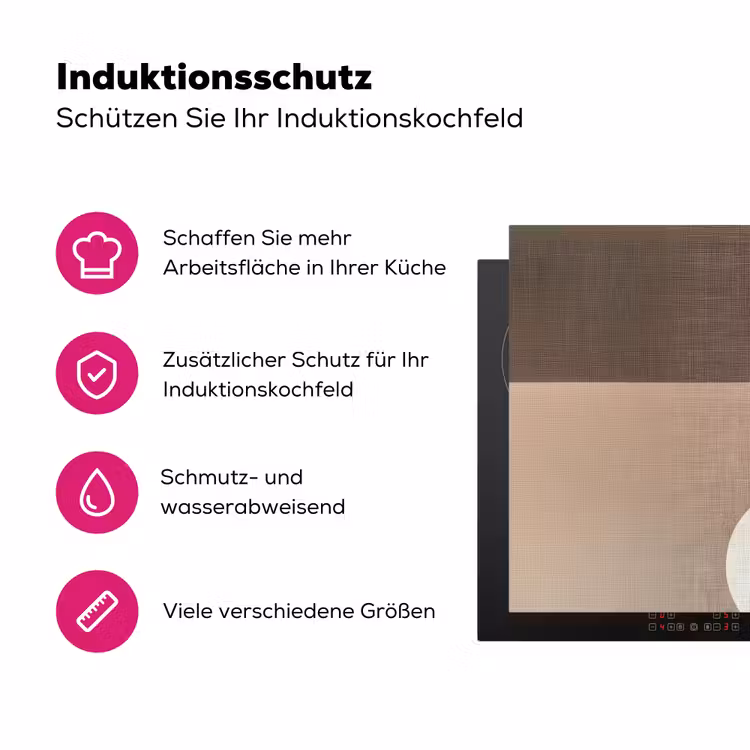 Raster - Halve cirkels - Contrast Inductie beschermer vinyl 3mm klein -zzzzzzz-lf-ups