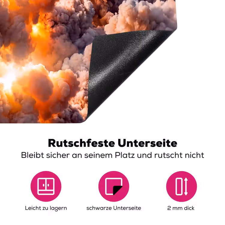 Herdabdeckplatte - Raumfahrzeug – Start – Sterne - Ruimtevaartuig - Lancering - Sterren Inductie beschermer vinyl 3mm middel