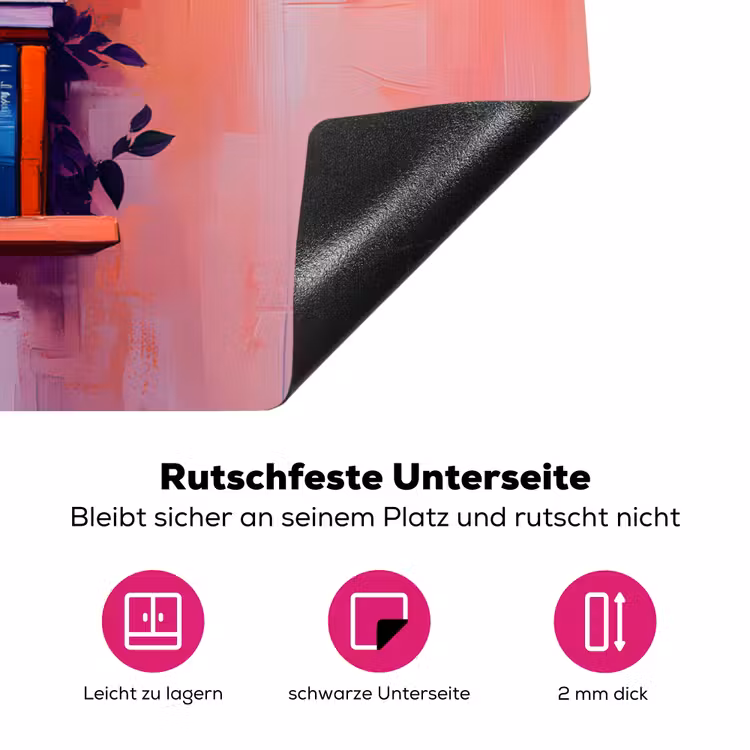 Planken - Boeken - Bladeren Inductie beschermer vinyl 3mm klein -zzzzzzz-lf-onderkant