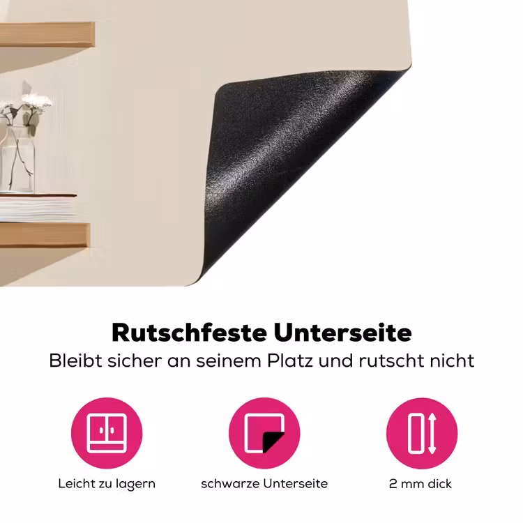 Plankjes - Boeken - Vaasjes - Planten Inductie beschermer vinyl 3mm klein -zzzzzzz-lf-onderkant