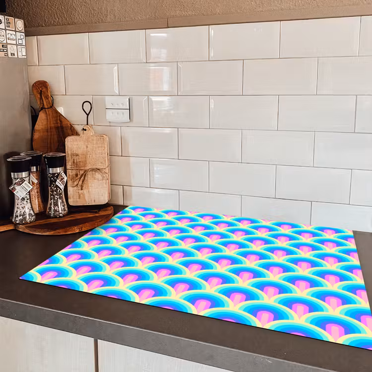 Regenbogen - Waaier - Vrolijk Inductie beschermer vinyl 3mm klein 276 -sfeer3