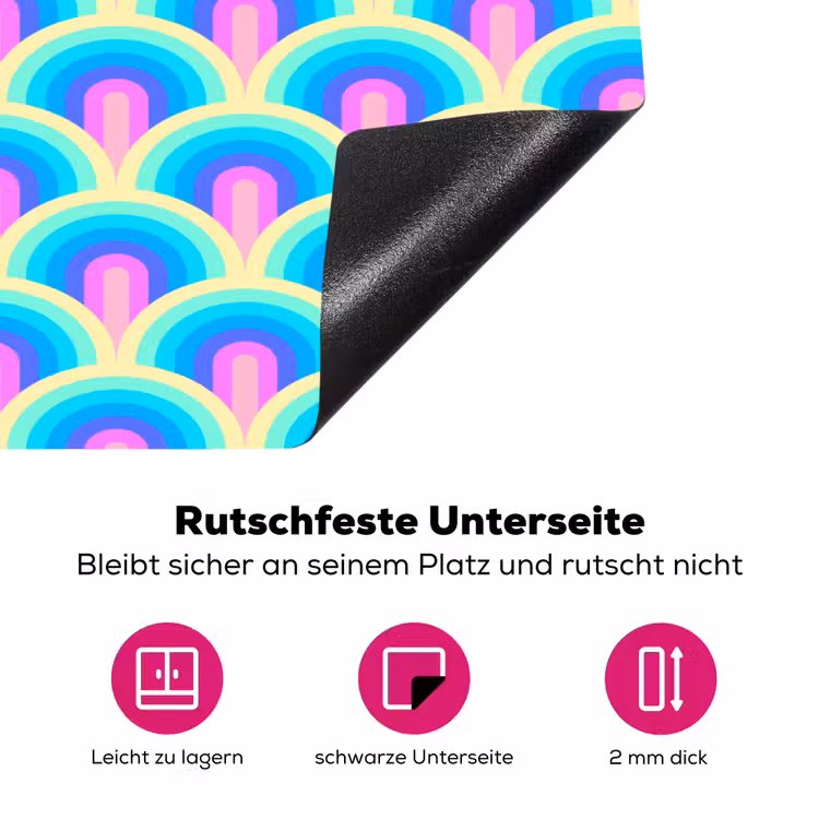 Regenbogen - Waaier - Vrolijk Inductie beschermer vinyl 3mm klein 276 -zzzzzzz-lf-onderkant