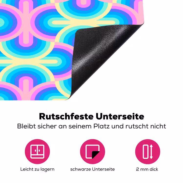 Regenboog - Neon - Kleuren Inductie beschermer vinyl 3mm klein 276 -zzzzzzz-lf-onderkant