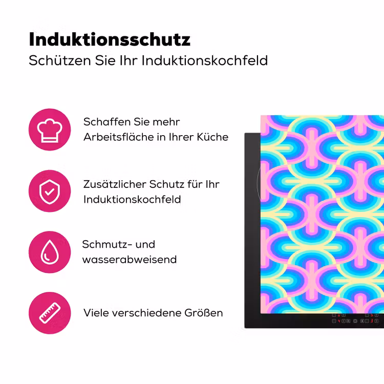 Regenboog - Neon - Kleuren Inductie beschermer vinyl 3mm klein 276 -zzzzzzz-lf-ups