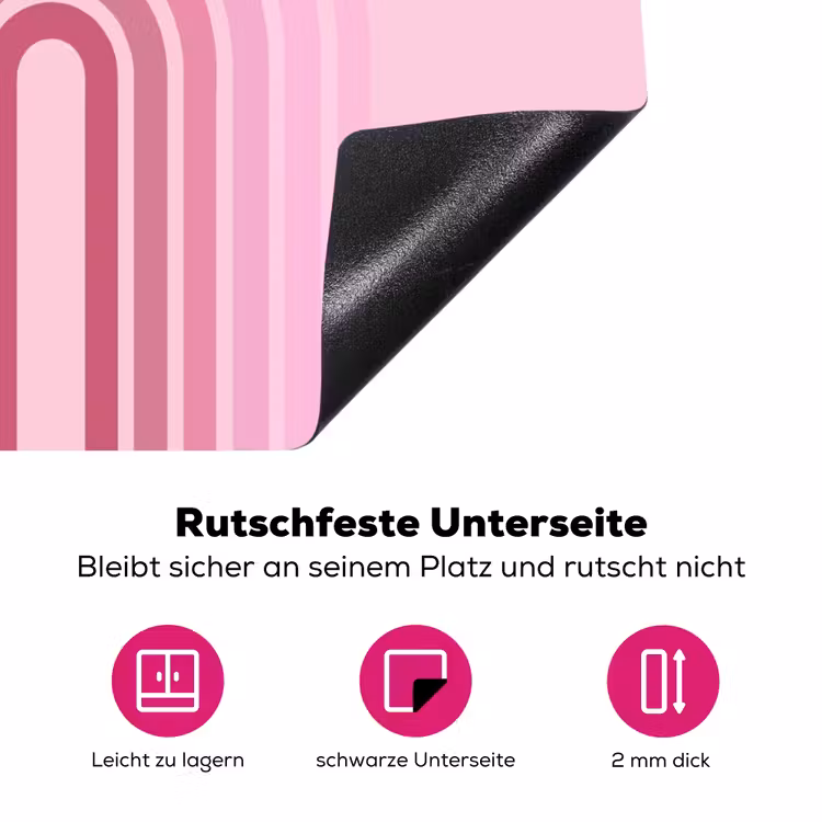 Regenboog - Roze - Abstract - Modern - Minimalistisch Inductie beschermer vinyl 3mm middel -zzzzzzz-lf-onderkant
