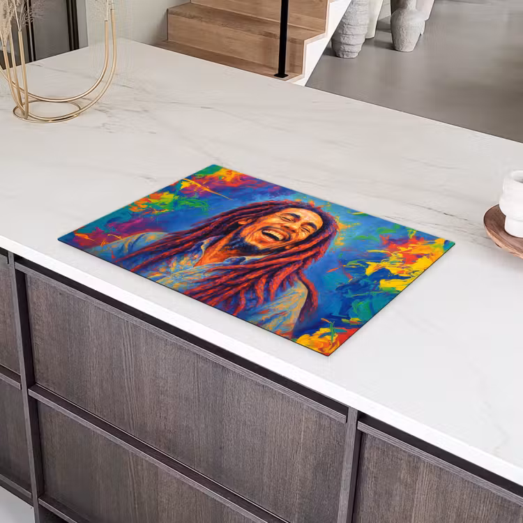 Regenboogkleuren - Man - schilderij Inductie beschermer vinyl 3mm klein -sfeer8