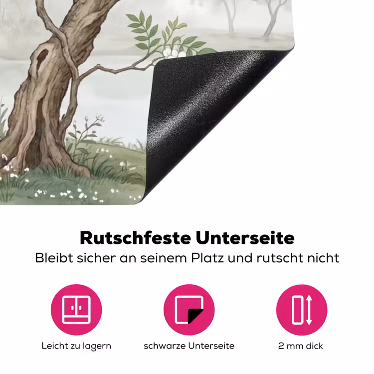 Reiger - Landschap - Groen Inductie beschermer vinyl 3mm klein -zzzzzzz-lf-onderkant