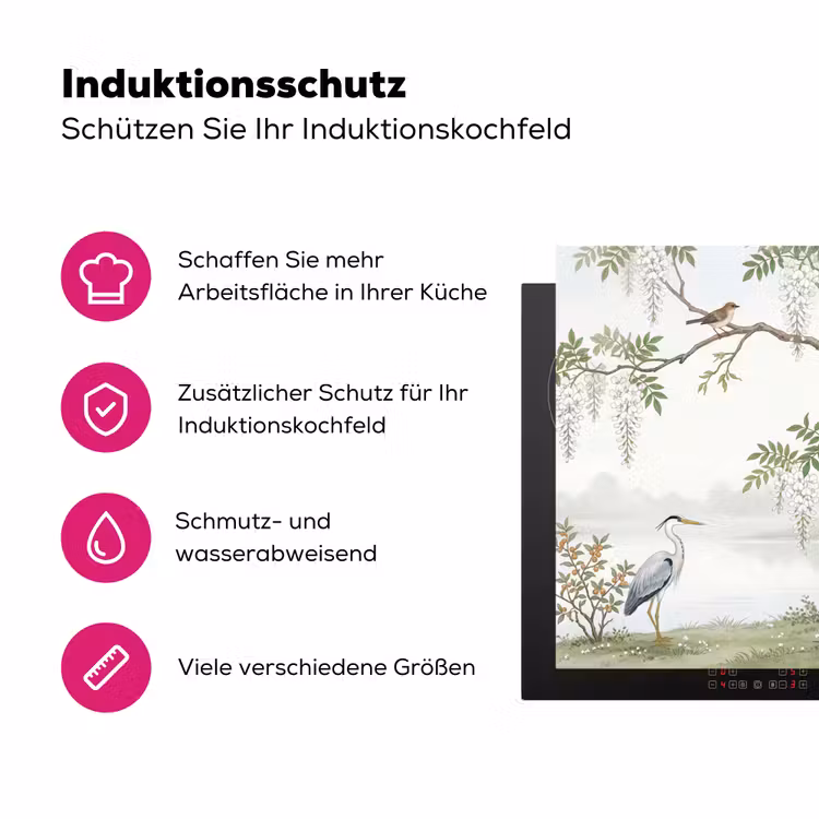 Reiger - Landschap - Groen Inductie beschermer vinyl 3mm klein -zzzzzzz-lf-ups