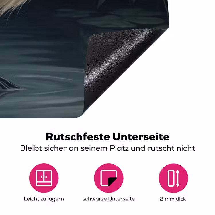 Reiger - Water - Natuur - Modern - Wit Inductie beschermer vinyl 3mm klein -zzzzzzz-lf-onderkant