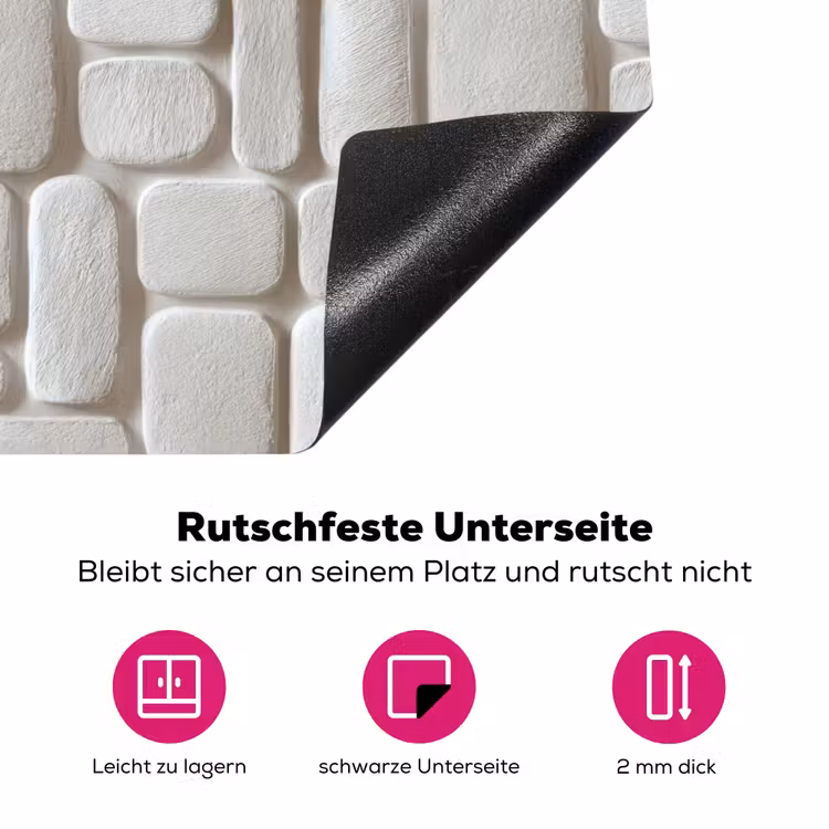 Reliëf - Structuur - Wit Inductie beschermer vinyl 3mm klein 276 -zzzzzzz-lf-onderkant