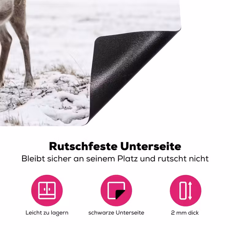 Rendier - Gewei - Sneeuw - Winter Inductie beschermer vinyl 3mm klein -zzzzzzz-lf-onderkant