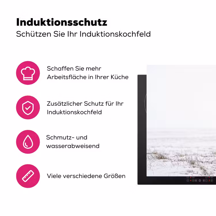 Rendier - Gewei - Sneeuw - Winter Inductie beschermer vinyl 3mm klein -zzzzzzz-lf-ups