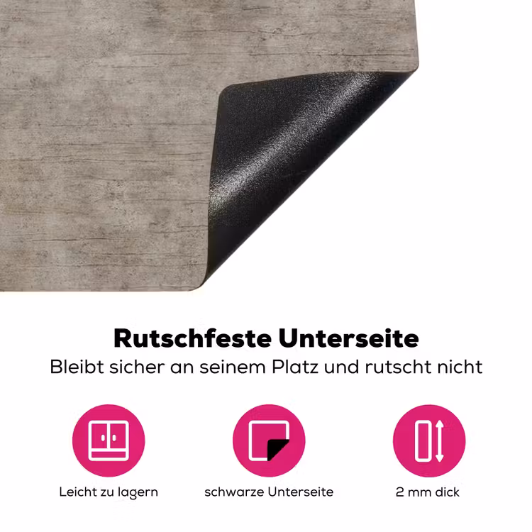 Retro - Beton - Patroon Inductie beschermer vinyl 3mm klein 276 -zzzzzzz-lf-onderkant