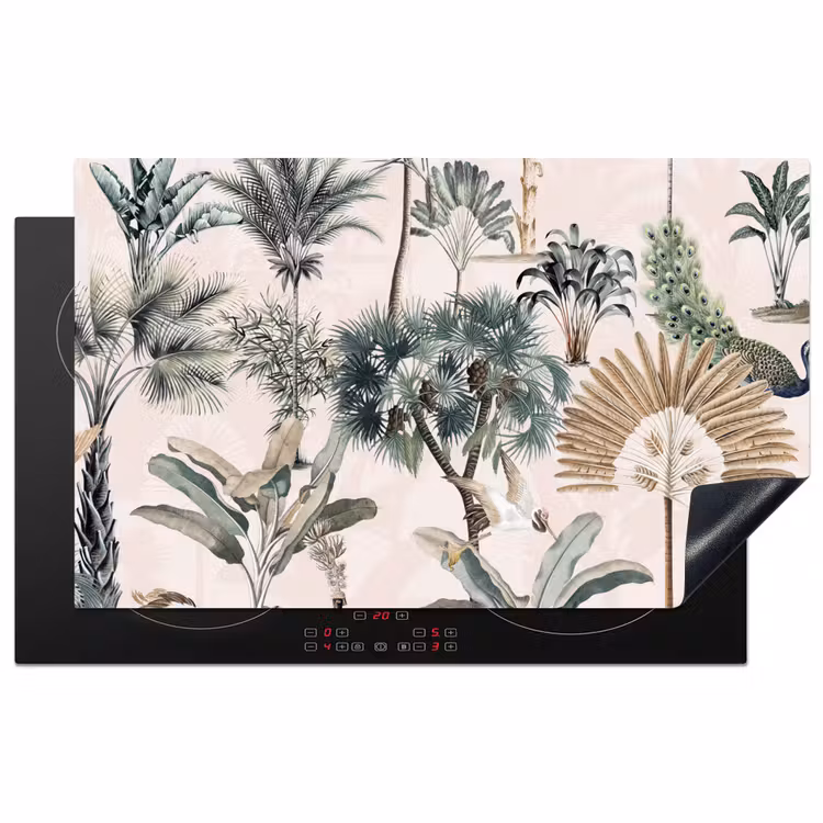 Retro - Jungle - Natuur - Dieren Inductie beschermer vinyl 3mm klein -3d