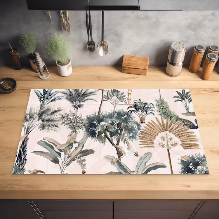 Retro - Jungle - Natuur - Dieren Inductie beschermer vinyl 3mm klein -sfeer5