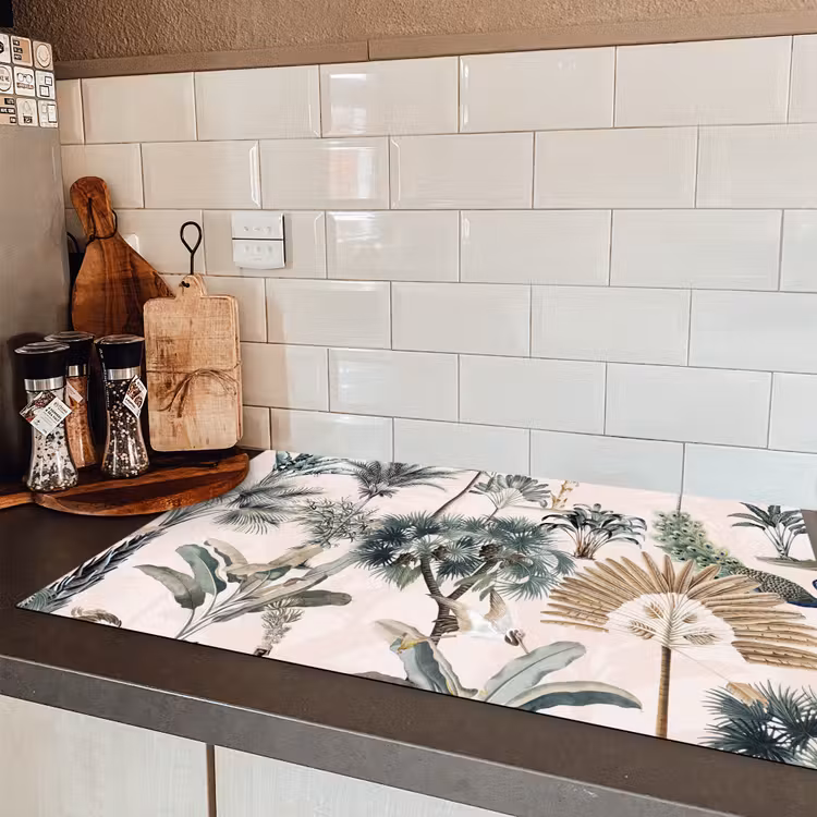 Retro - Jungle - Natuur - Dieren Inductie beschermer vinyl 3mm klein -sfeer3