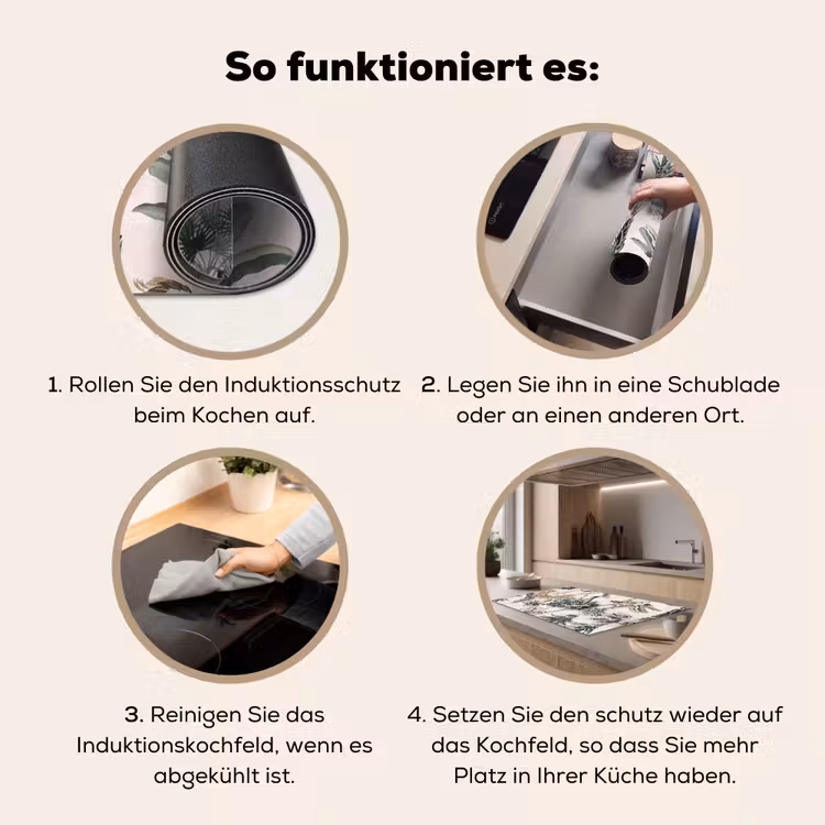 Retro - Jungle - Natuur - Dieren Inductie beschermer vinyl 3mm klein -tsfeer9_DE