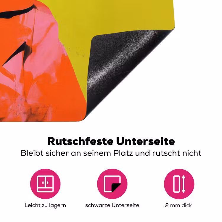 Retro - Vrouw - Kopje - Vlinders Inductie beschermer vinyl 3mm klein -zzzzzzz-lf-onderkant