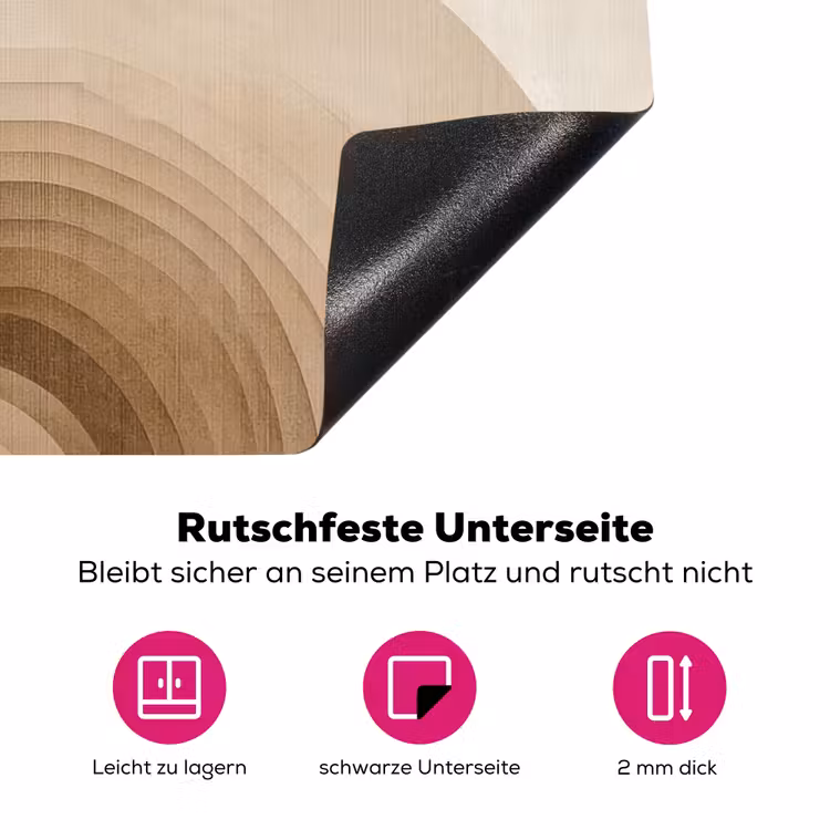 Retro - Geometrische lagen - Aardetinten Inductie beschermer vinyl 3mm klein -zzzzzzz-lf-onderkant