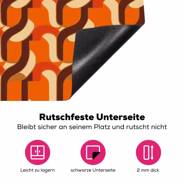 Retro - Modern - Kleurrijk Inductie beschermer vinyl 3mm klein 276 -zzzzzzz-lf-onderkant