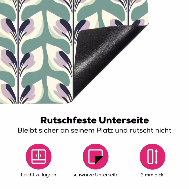 Retro - Modern - Groen Inductie beschermer vinyl 3mm klein 276 -zzzzzzz-lf-onderkant