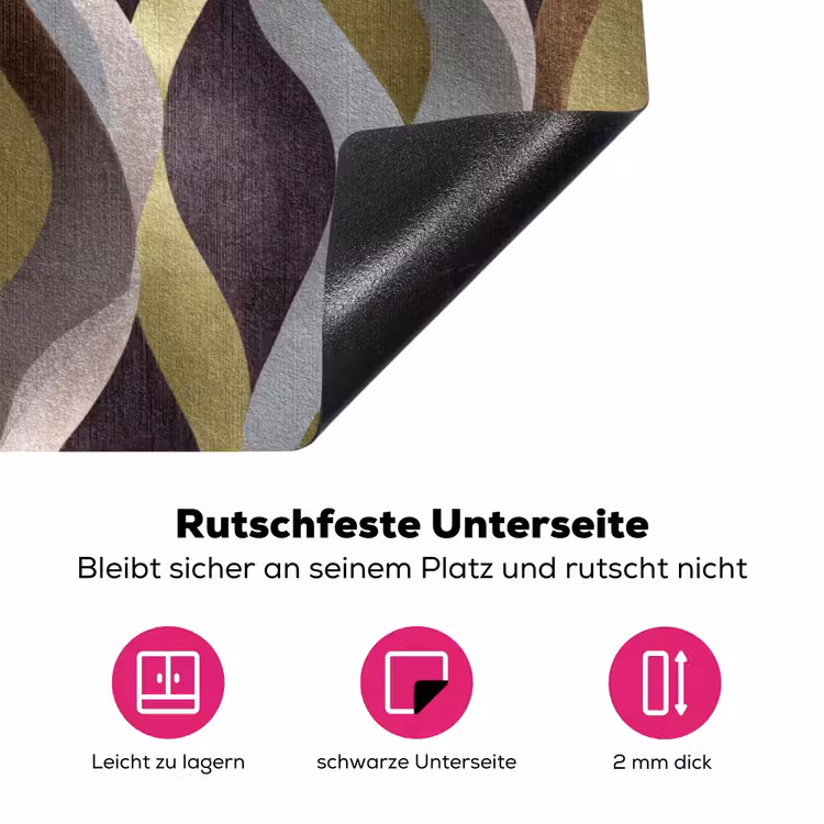 Retro - Banen - Kleurrijk Inductie beschermer vinyl 3mm klein 276 -zzzzzzz-lf-onderkant
