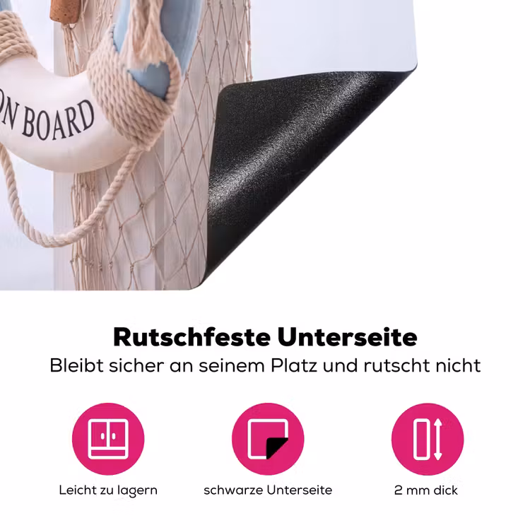 Reddingsboei - Maritiem - Welkom - Blauw - Wit Inductie beschermer vinyl 3mm middel -zzzzzzz-lf-onderkant