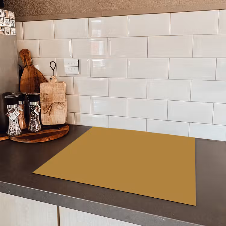 Rhythmic - Ochre - Geel Inductie beschermer vinyl 3mm middel 274 -sfeer3