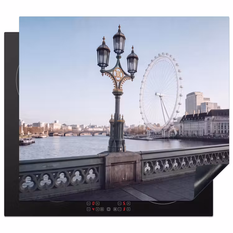 Reuzenrad - Londen - Stad - Architectuur - Brug Inductie beschermer vinyl 3mm middel -3d