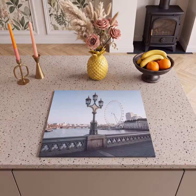 Reuzenrad - Londen - Stad - Architectuur - Brug Inductie beschermer vinyl 3mm middel -sfeer3