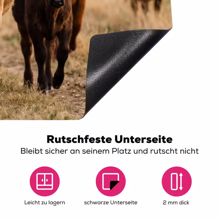 Runderen - Kudde - Landschap - Weide - Rustig Inductie beschermer vinyl 3mm klein -zzzzzzz-lf-onderkant