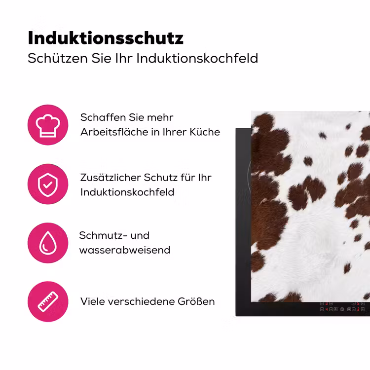 Koeienhuid - Klassiek - Bruin Inductie beschermer vinyl 3mm klein -zzzzzzz-lf-ups