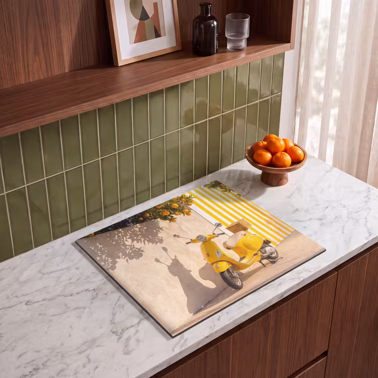 Scooter - Natuur - Zomer - Geel - Mediterraan Inductie beschermer vinyl 3mm middel -sfeer8