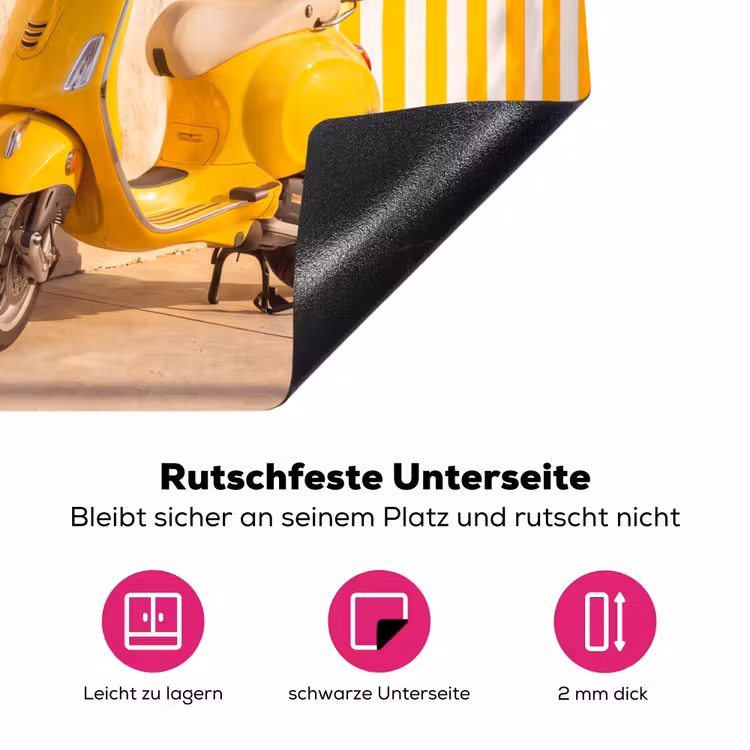 Scooter - Natuur - Zomer - Geel - Mediterraan Inductie beschermer vinyl 3mm middel -zzzzzzz-lf-onderkant