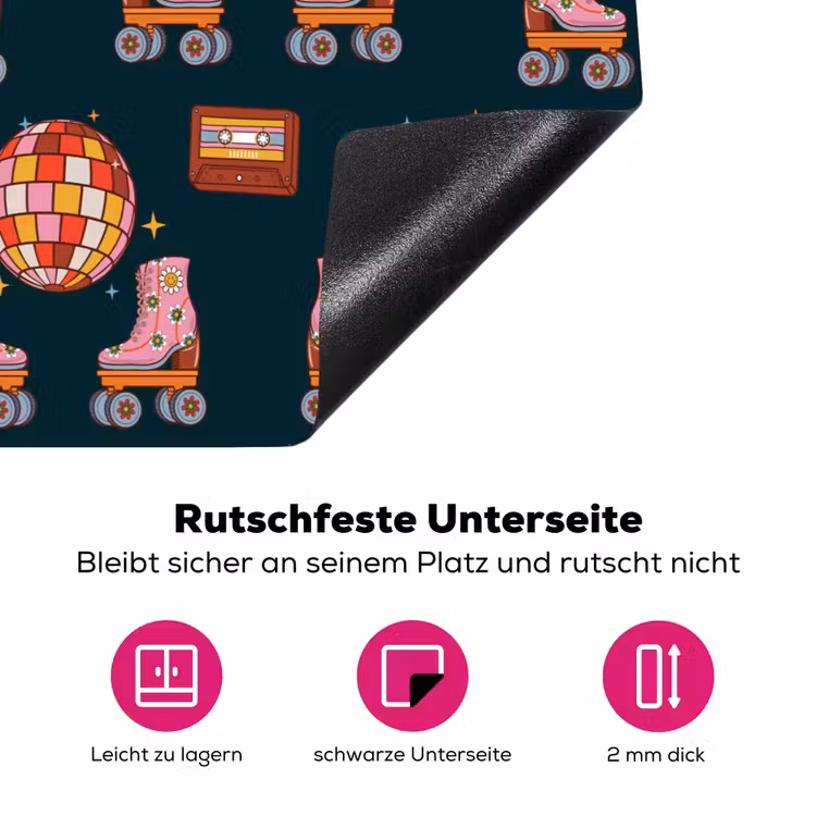Retro - Disco - Rolschaatsen - Multi Inductie beschermer vinyl 3mm klein 276 -zzzzzzz-lf-onderkant