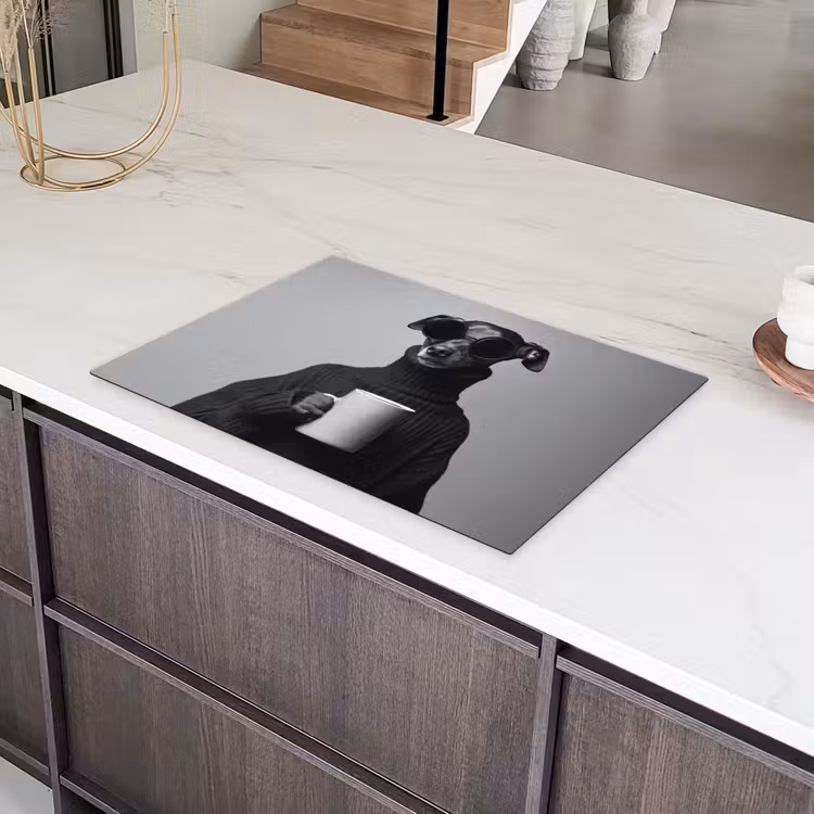 Coltrui - Hond - Bril - Mok Inductie beschermer vinyl 3mm klein -sfeer8