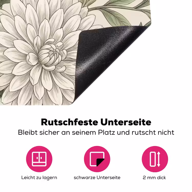 Romantisch - Design - Kleurrijk Inductie beschermer vinyl 3mm klein -zzzzzzz-lf-onderkant