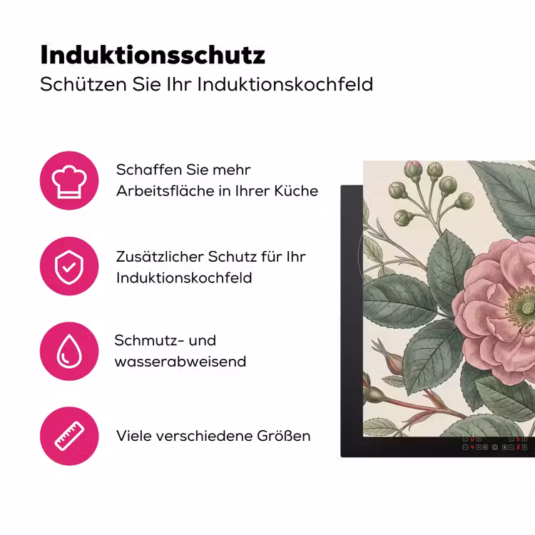 Romantisch - Design - Kleurrijk Inductie beschermer vinyl 3mm klein -zzzzzzz-lf-ups