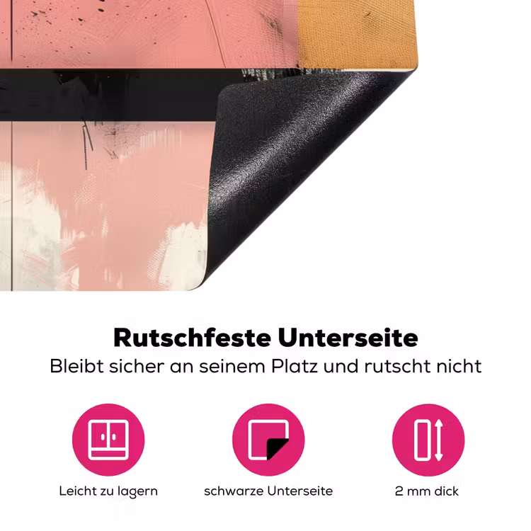 Roze - Abstract - Aesthetic - Modern - Vormen Inductie beschermer vinyl 3mm klein -zzzzzzz-lf-onderkant